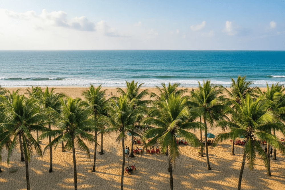 Cua Dai Beach is known for its long sandy shore, peaceful waves, and wide-open views of the East Sea